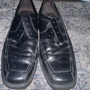 Johnston & Murphy Oxford Black Leather Dress Shoes - Flat Front - Size 10.5